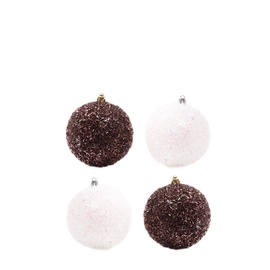 Jõulupuu ehe N3/8004YS Gold/White, 4 tk