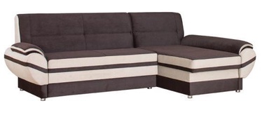 Bodzio Livonia Right Corner Folding Sofa Velour Dark Brown/Cream