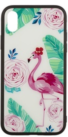 TakeMe Glass Glossy Back Case For Samsung Galaxy S9 Plus Flamingos