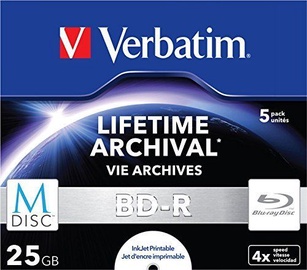 Накопитель данных Verbatim, 25 GB, 5шт.