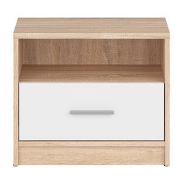 Black Red White Nepo Night Stand Sonoma Oak&White