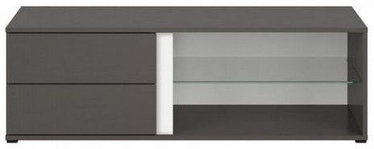 TV galds Black Red White Graphic Wolfram, pelēka, 1200x486x385 mm