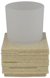 Стакан и держатель для ванной комнаты Ridder Brick, прозрачный/желтый/песочный