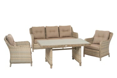 Комплект уличной мебели Masterjero Saulės Sodas AL368, слоновая кость/коричневый, 5 места