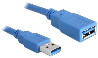 Провод Delock USB 3.0 A male, USB 3.0 A female, 2 м, синий