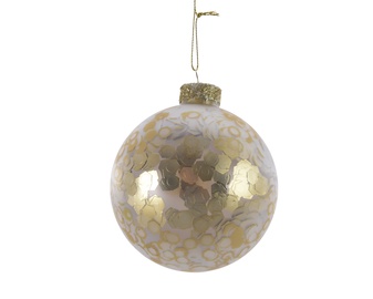 Елочная игрушка Kaemingk 067415 Gold, 80 мм, 3 шт.