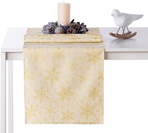 AmeliaHome White Christmas AH/HMD Tablecloth Gold 80x80cm