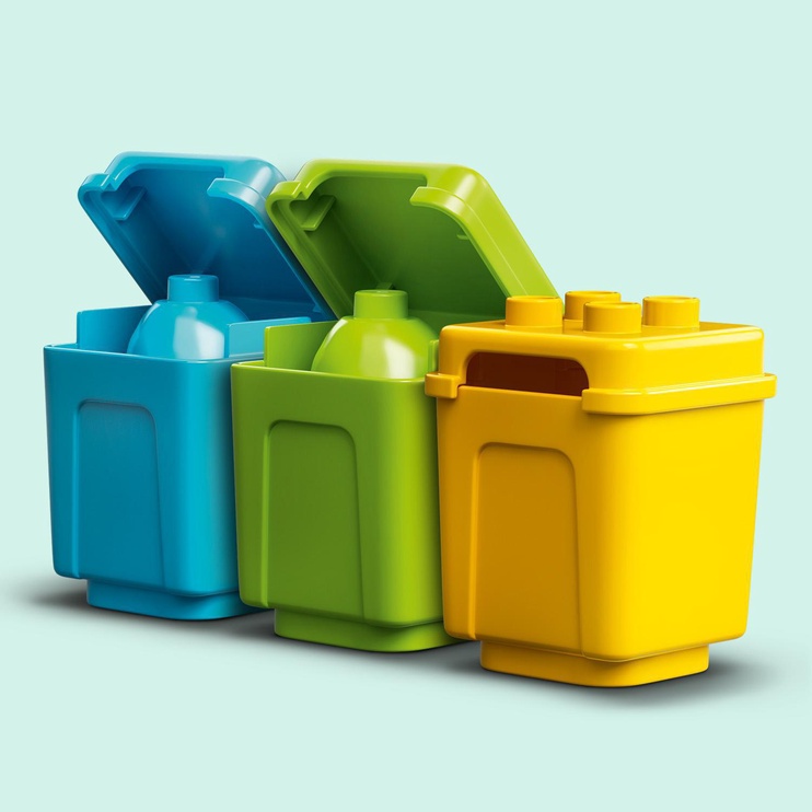 Konstruktors LEGO Duplo Atkritumu izvešanas auto un šķirošanas konteineri 10945, 19 gab.