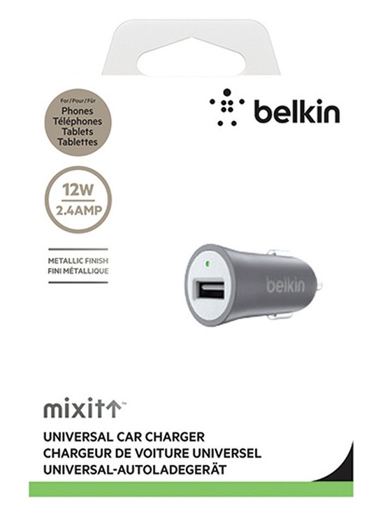 Автомобильное зарядное устройство Belkin, USB, серебристый