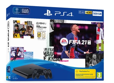 Spēļu konsole SONY PS4 500GB+FIFA2021+2 DS