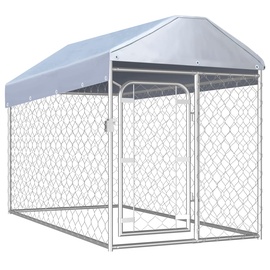 Koerapuur VLX Outdoor Dog Kennel w/ Roof Silver, 2000x1000x1000 mm