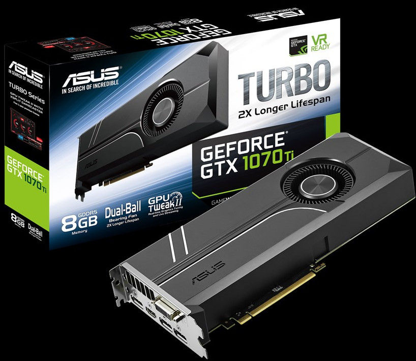 Vaizdo plokštė Asus GeForce GTX 1070 Ti Turbo TURBO-GTX1070TI-8G 