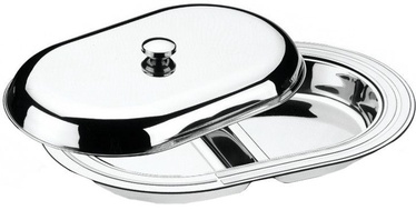 Tramontina Stainless Steel Double Compartment Plate with Lid 45 x 31cm