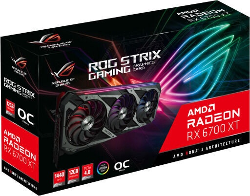 Vaizdo plokštė Asus Radeon RX 6700 XT ROG-STRIX-RX6700XT-O12GGA, 12 GB, GDDR6
