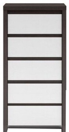 Black Red White Chest Of Drawers Kaspian KOM5S Wenge/White
