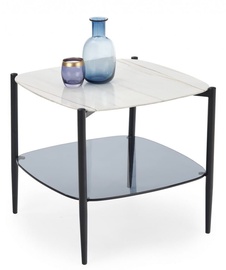 Kafijas galdiņš Halmar Gemini Marble/Black, 550x550x500 mm