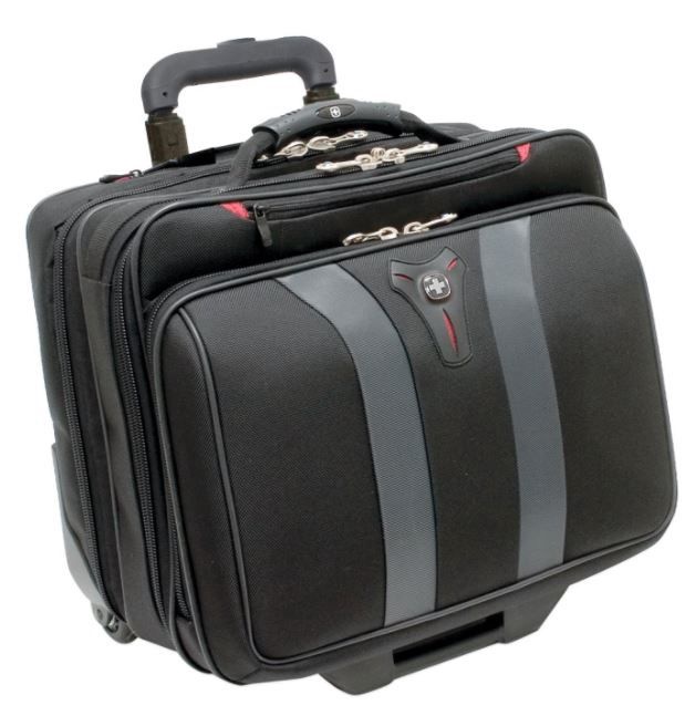 Сумка для ноутбука на колесах Wenger Notebook Bag, черный/серый, 17″