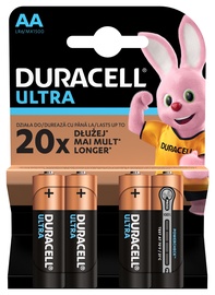 Elements Duracell Ultra, AA, 1.5 V, 4 gab.