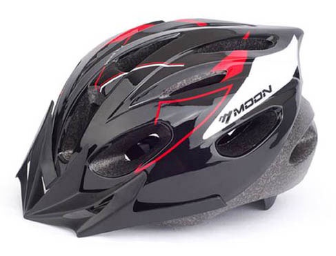 Шлемы велосипедиста подростковые Moon MB11, белый/черный/красный, M