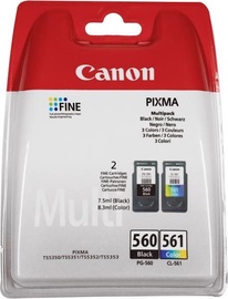 Tintes printera kasetne Canon PG-560/CL-561 Multipack, melna/dzeltena/gaiši zila/fuksīna (magenta), 8.3 ml