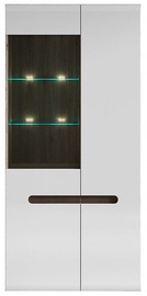 Black Red White Glass Cabinet Azteca Trio White/San Remo Oak