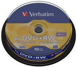 Накопитель данных Verbatim DVD+R SP 4X 10P