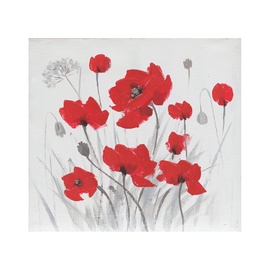 Home4you Oil Painting 30x30cm Red Poppy