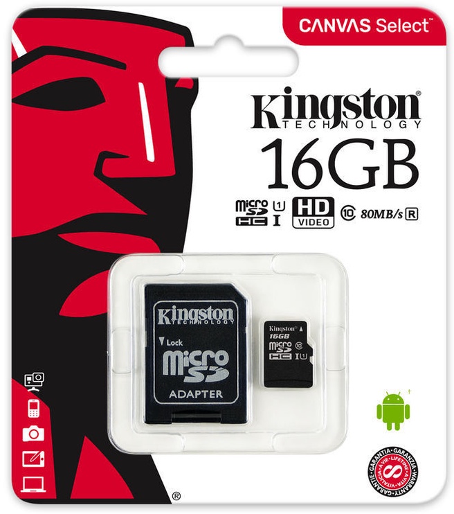Карта памяти Kingston, 16 GB