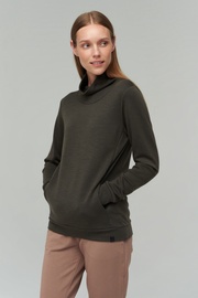 Audimas Merino Bamboo Blend Sweatshirt Black Olive XS