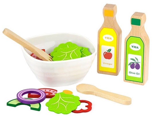 Rotaļu virtuves piederumi, salātu komplekts VIGA Salad Play Set 51605