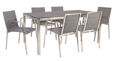 Home4you Beverly Table And 6 Chairs Set Grey