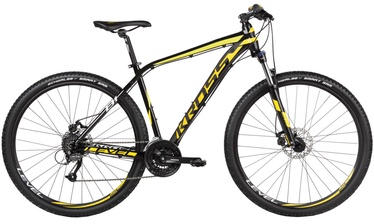 Dviratis Kross Level B1 L Black Yellow White Glossy 17