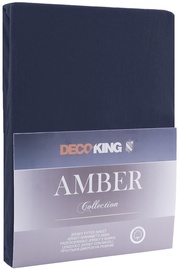 Voodilina DecoKing Amber, sinine, 200 cm x 120 cm, kummiga