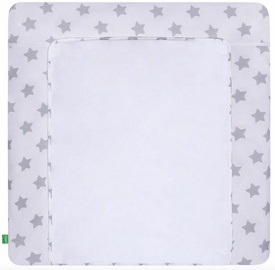 Пеленальный матрас Lulando Grey Stars On White, 76x76 см, белый/серый