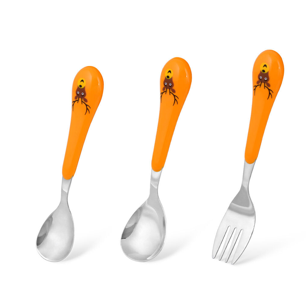 Rinkinys Fissman Le Bebe Cutlery Deer Set Orange 1a Lt