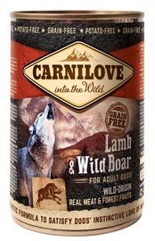 Mitrā barība (konservi) suņiem Carnilove, savvaļas dzīvnieku gaļa, 0.4 kg