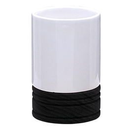 Стакан для ванной Ridder Chic 2137110, белый/черный, 7.1 см x 11 см x 7.1 см