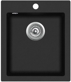 Aquasanita Granite Sink Black Metallic 425x500mm