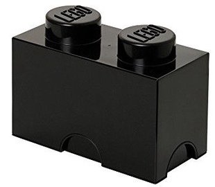 LEGO Storage Brick 2 Knobs Black