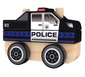 Attīstošās rotaļlietas Trefl Wooden Car Police 60999, 13 cm, daudzkrāsaina