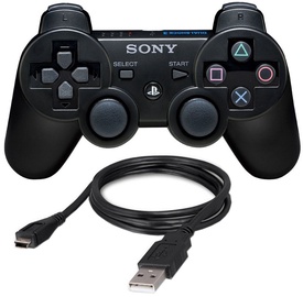 Sony PS3 DualShock 3 Wireless Controller incl. USB Cable Black OEM