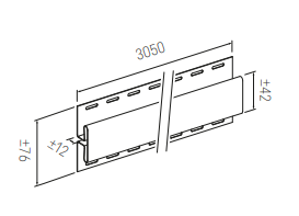 Plastikinių dailylenčių jungiamoji juosta Vox SV-18, šviesiai pilka, 305 x 7.6 cm