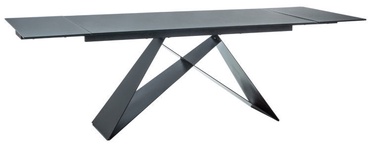 Pusdienu galds izvelkams Modern Westin II, melna, 160 - 240 cm x 90 cm x 76 cm