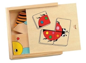 Woodyland Mini Puzzle In Wooden Box Bugs Animals 16pcs 90328