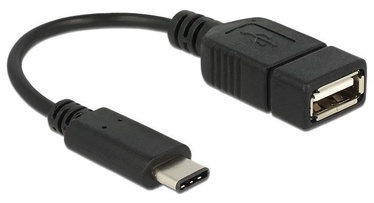 Adapteris Delock USB - USB-C USB-C 2.0 male, USB-A 2.0 female, 0.15 m, juoda