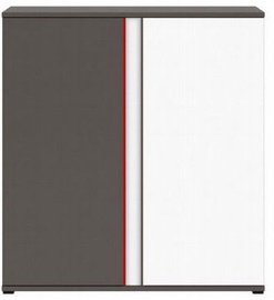 Black Red White Chest Wolfram Grey/Red/White