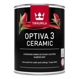 Vandeniniai akriliniai dažai Tikkurila Optiva Ceramic 3 BA, balti, 0.9 l