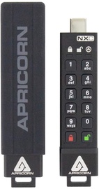 USB zibatmiņa Apricorn Aegis Secure Key 3NXC, melna, 4 GB