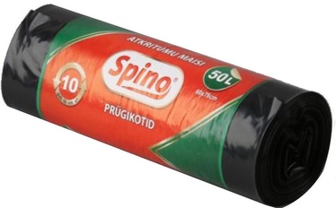 Spino Garbage Bags 33my 50l 10Pcs Black