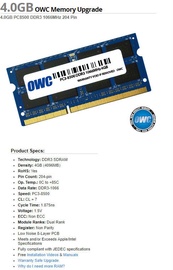 OWC Apple 4GB 1066MHz CL7 DDR3 SODIMM OWC8566DDR3S4GB